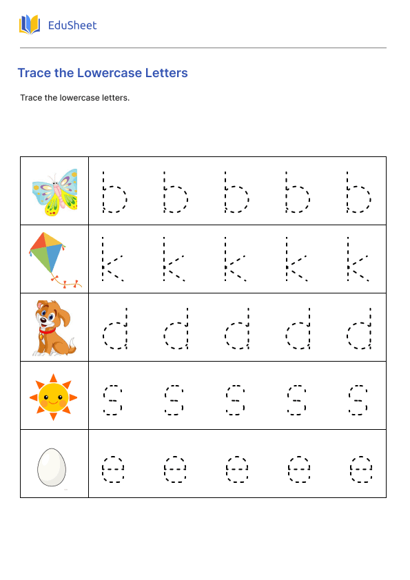 Trace the Lowercase Letters Part 3