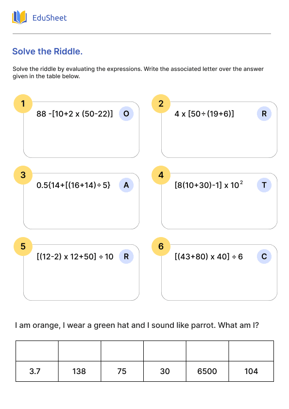 Solve the Riddle Part 4